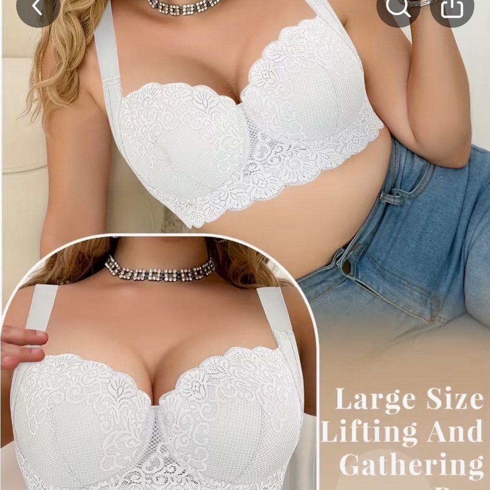 Chic White Lace Supportive Bra